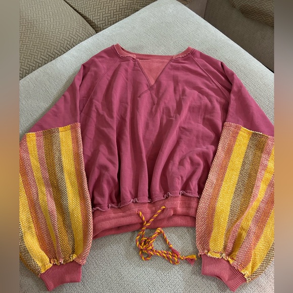 Free People We The Free Stripe Cuff Pullover XS - Picture 3 of 7